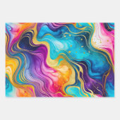 大理石カラフルインクアート包装紙シート ラッピングペーパーシート (正面2)