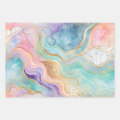 大理石カラフルインクアート包装紙シート ラッピングペーパーシート (正面3)