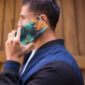 大理石カラフルブルー抽象芸術ガラスアートモノグラム Case-Mate iPhoneケース