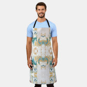 大理石カラフル模様 エプロン (着用した状態)