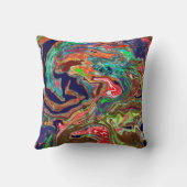 大理石カラフル流芸術のバースト クッション (裏面)