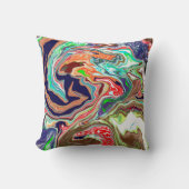 大理石カラフル流芸術のバースト クッション (正面)
