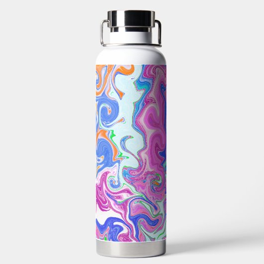 大理石カラフル流芸術を渦巻く ウォーターボトル (背面)