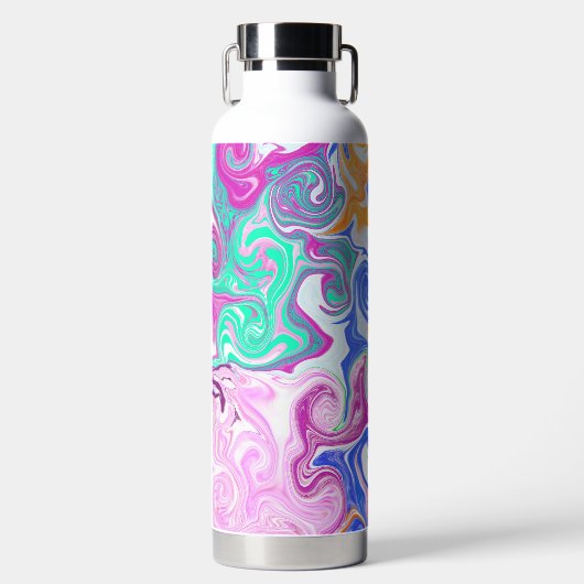 大理石カラフル流芸術を渦巻く ウォーターボトル (正面)
