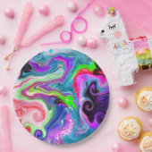 大理石カラフル流芸術 ペーパープレート (パーティー)