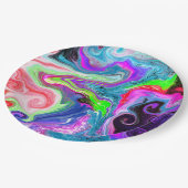 大理石カラフル流芸術 ペーパープレート (アングル)