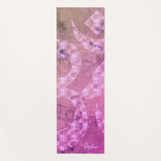大理石カラフルOMシンボル反転パーソナライズされた可能 ヨガマット (正面)