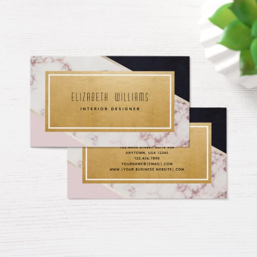 大理石カラーブロックインテリアデザイナー名刺 (デスク)