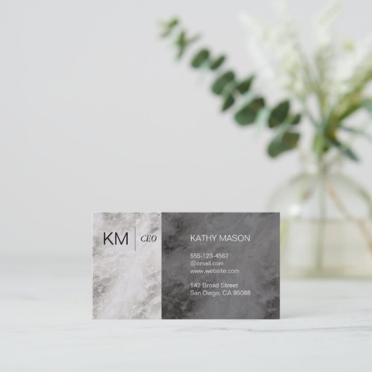大理石カラーブロック 名刺 (スタンド正面)