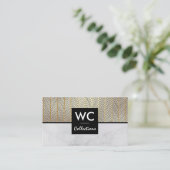 大理石カラーブロック |金ゴールド行 名刺 (スタンド正面)