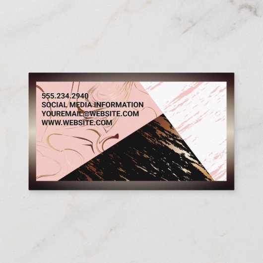 大理石カラーブロック | 金属縁ど 名刺 (裏面)