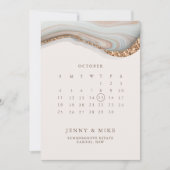 大理石カレンダー・セーブ・ザ・デート招待状 招待状 (正面)