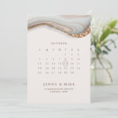 大理石カレンダー・セーブ・ザ・デート招待状 招待状 (スタンド正面)