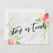 大理石カードに水彩花を移した ノートカード (裏面)