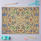 大理石カーペイタリアンット金ゴールドブルーグリーンデコップページ 薄葉紙 (クラフト)