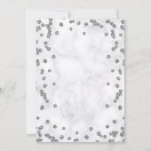 大理石ガーリーグリッターシルバーフローラスウィート16th 招待状 (裏面)