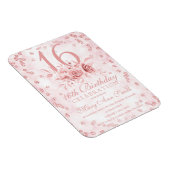 大理石ガーリーグリッターバラ金ゴールドフローラスウィート16th I マグネット (右側)