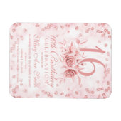 大理石ガーリーグリッターバラ金ゴールドフローラスウィート16th I マグネット (横)