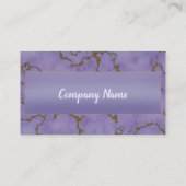 大理石ガーリー金ゴールドグリッターモダンミニマリストパープル 名刺 (裏面)