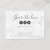 大理石キャンドル気に共有ザLove Insertカード コーリングカード (裏面)