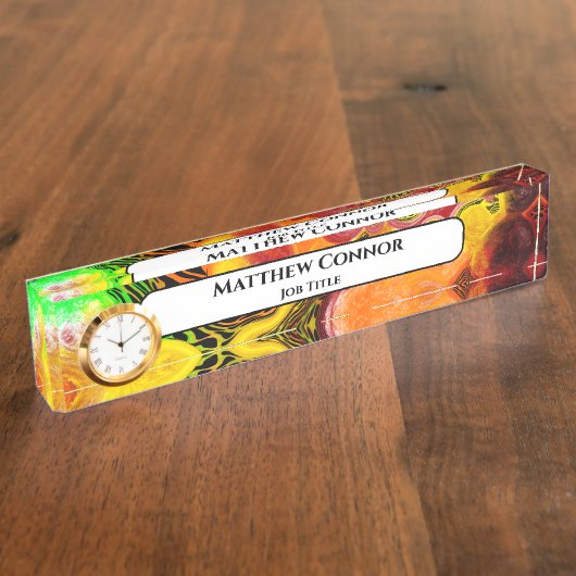 大理石クラシモダンパーソナライズされたー デスクネームプレート (側面)