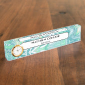 大理石クラシモダンパーソナライズされたー デスクネームプレート (側面)