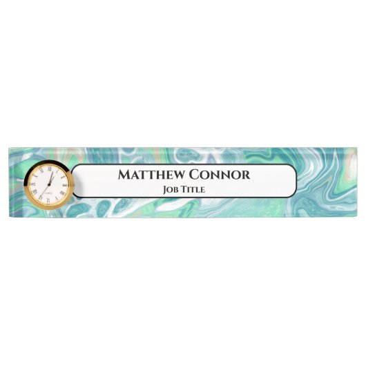 大理石クラシモダンパーソナライズされたー デスクネームプレート (正面)