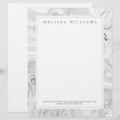 大理石クリエイティブプロフェッショナルモダンレターヘッド レターヘッド (正面/裏面)