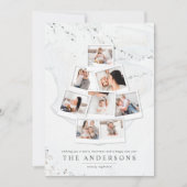 大理石クリスマスツリー数々のの写真の休日 シーズンカード (正面)