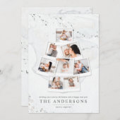 大理石クリスマスツリー数々のの写真の休日 シーズンカード (正面/裏面)