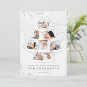 大理石クリスマスツリー数々のの写真の休日 シーズンカード (スタンド正面)