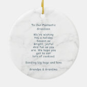 大理石クリスマストラックセラミックオーナメント セラミックオーナメント (裏面)