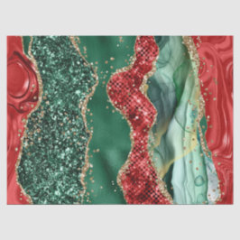 大理石クリスマスレッド、グリーンと金ゴールドグリッターゲート 薄葉紙