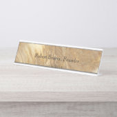 大理石クリーム デスクネームプレート (正面)