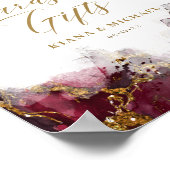 大理石グリッターカード&ギフトバーガンディ金ゴールドID644 ポスター (角)