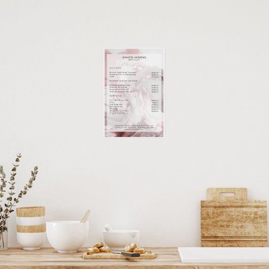 大理石グリッターサロン価格表ポスター ポスター (キッチン)