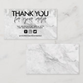 大理石グリッタードリップサロンサンキュービジネスカード 名刺 (正面/裏面)