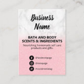 大理石グリッターバス及び体香り成分リスト 名刺 (正面)