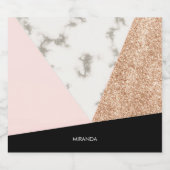 大理石グリッターバラモザイク リキュールボトルラベル (シングルラベル)