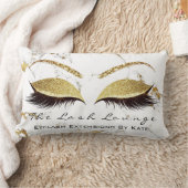 大理石グリッターメイクアップラッシュアイプリンセス金ゴールド ランバークッション (ブランケット)