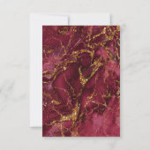 大理石グリッターリハーサルバーガンディ金ゴールドID644 招待状 (裏面)