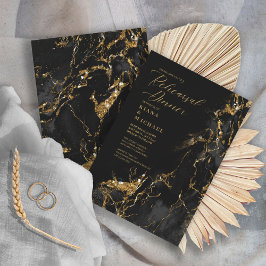 大理石グリッターリハーサル黒金ゴールドID644 招待状