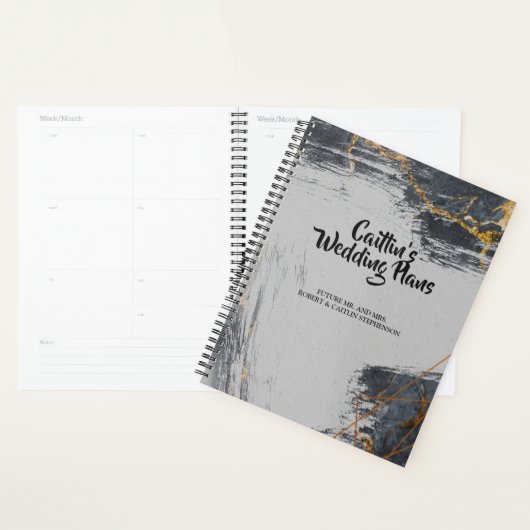 大理石グリッター幾何ウェディングプランナー プランナー手帳 (ディスプレー)