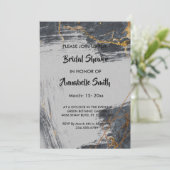 大理石グリッター幾何ブライダルシャワー 招待状 (スタンド正面)