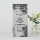 大理石グリッター幾何学ウェディングメニュー プログラム (スタンド正面)