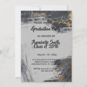 大理石グリッター幾何学卒業 招待状 (正面)