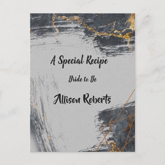 大理石グリッター幾何学模様のウェディングシャワー ポストカード (正面)