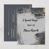 大理石グリッター幾何学的なウェディングシャワーのお祝い ポストカード (正面/裏面)