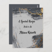 大理石グリッター幾何学的なウェディングシャワーデザイン ポストカード (正面/裏面)