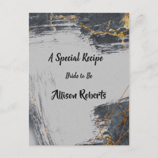 大理石グリッター幾何学的なウェディングシャワーデザイン ポストカード